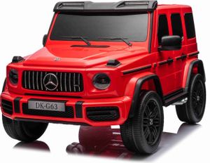 Elektrické autíčko Mercedes-Benz G63 AMG 4x4² Dvoumístné 12V, červené, MP3 Přehrávač s USB/AUX vstupem, Pohon 4x4, Baterie 12V14Ah, EVA kola