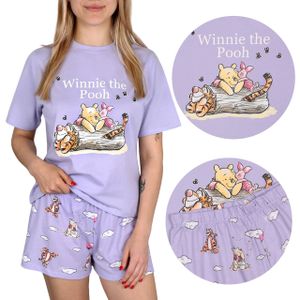 Winnie the Pooh Disney Damen Kurzarm-Pyjama aus Baumwolle für den Sommer M