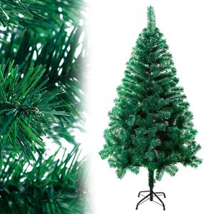 YARDIN Weihnachtsbaum künstlich PVC Christbaum schwer entflammbarer Tannenbaum mit Schnellaufbau Klappsystem, inkl. Ständer - Grün PVC 210 cm