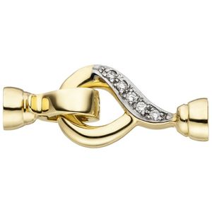 JOBO Schließe 585 Gold Gelbgold 10 Diamanten Brillanten Kettenverschluss
