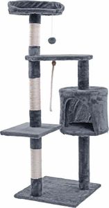 Kratzbaum Katzenbaum Katzenkratzbaum 112 cm Kletterbaum Spielbaum Hellgrau