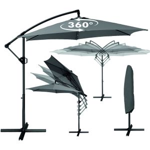 Deuline® ALU Ø300 cm 360 Grad drehbare Ampelschirm Sonnenschirm mit Schutzhülle und Ständer UV-Schutz Wasserabweisende Bespannung Gartenschirm Marktschirm Mallorca-Elite 521815 Deuline® ALU Ø300 cm 360 Grad drehbare Ampelschirm Sonnenschirm mit Schutzhülle und Ständer UV-Schutz Wasserabweisende Bespannung Gartenschirm Marktschirm Mallorca-Elite 521815