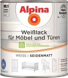 Alpina Weißlack für Möbel und Türen 750 ml weiß seidenmatt