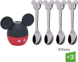 WMF Disney Mickey Mouse Streuer Set 5-teilig, Salzstreuer mit 4 Löffel, Cromargan Edelstahl poliert, spülmaschinengeeignet