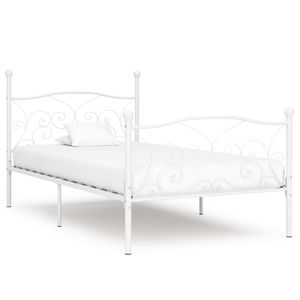Maison Exclusive Rám postele s laťkovým roštem bílý kov 100 x 200 cm