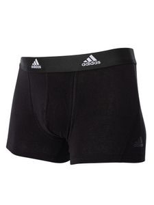adidas Herren Boxershorts, 3er Pack - Trunks, Active Flex Baumwolle, Logo, einfarbig Schwarz M