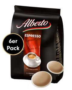 Kaffepad ESPRESSO von Alberto Espresso, 6x36 Stück