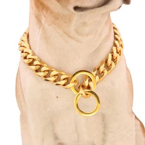 Starkes Haustier-Hundehalsband Edelstahl Pubby Pitbull Training Choke Chain Halsbänder für große Hunde Pitbull Bulldog Halskette 15 mm