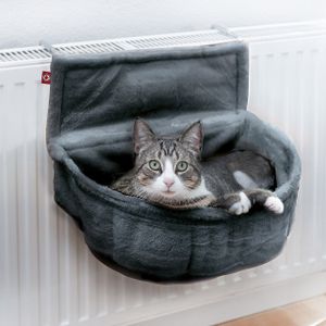 Katzen Kuschelsack für Heizkörper | Anthrazit