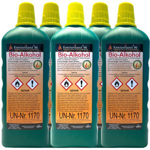 Bioethanol 5L Alkohol Kaminethanol Brennflüssigkeit Ethanol 96,6% 5000ml