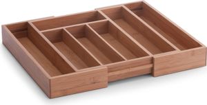 ZELLER PRESENT Besteckkasten Bamboo ausziehbar 5 - Fächer 28,5-40x33x5cm natur