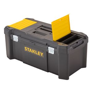 Stanley STST82976-1 Werkzeugbox/Werkzeugkasten (26', 66,5x33,5x28cm, Beladung bis zu 12kg, Werkzeugkoffer mit Metallschließen, Organizer mit entnehmbarer Trage, robuster Koffer aus