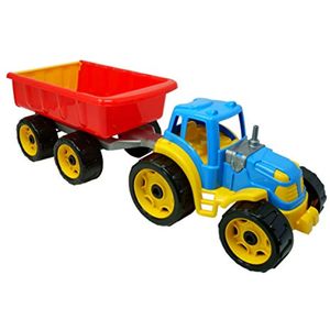 TechnoK 3442 Traktor mit Anhänger, Größe 54 x 17,5 x 16 cm, Mehrfarbig