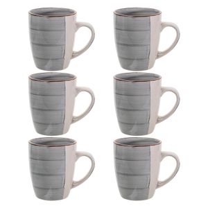 6 Tassen Kaffeebecher Kaffeetasse Kaffeetassen Set Becher Tasse Grau