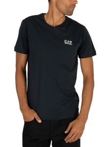 EA7 Herren Brust-Logo T-Shirt, Blau XL