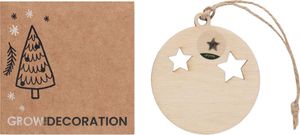 MidOcean - Hänge-Ornament "Roseed", aus Holz, weihnachtliches Design MO459 (Einheitsgröße) (Natürlich)