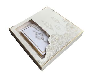 Lale Collection® Geschenk-Set Gebetsteppich + Gebetskette + Koran -- Seccade Namaz Bayram Sejjada Tesbih 99'lu dua Islam Muslim Quran Islam Bayram
