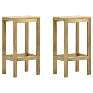 vidaXL Záhradná barová stolička 2 ks. Impregnované borovicové drevo