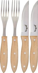 Jim Beam BBQ Steakmesser Gabel Edelstahl - mit Holzgriff 4er Set Jim Beam BBQ Steakmesser Gabel Edelstahl - mit Holzgriff 4er Set