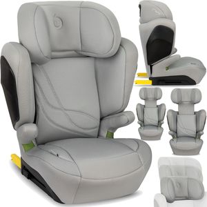 MoMi MEI Auto Kindersitz i-SIZE 100-150cm – Bis 36kg – Gruppe 2/3 - ISOFIX – Grau