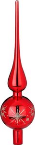 Christbaumspitze dekoriert 28cm Merry Red glanz