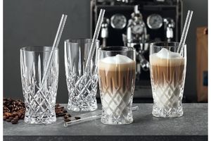 Nachtmann Latte Macchiato Set/4 + 4 Glastrinkhalme 7604/8tlg. Noblesse 104671