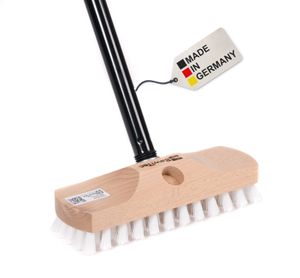 BawiTec Schrubber 22cm mit Teleskopstiel Schrubberbürste ppn-weiß Scheuerbürste