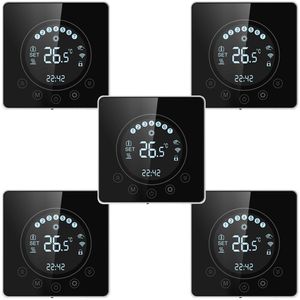 5-Pack Digital LCD Wasser-Fußbodenheizung Raumthermostat Thermostat Wandthermostat Unterputz Wasser-Fußbodenheizung Innenthermometer
