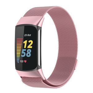 Strap-it® Fitbit Charge 5 Milanese Armband (Rosa)