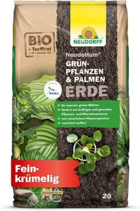 Neudorff NeudoHum Grünpflanzen- & PalmenErde – TorffreieErde, fördert gesunde Palmen und Grünpflanzen mit grünen Blättern wie z.B. Monstera, 20 L