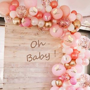 147 Stück Luftballons Geburtstag,Luftballon Girlande Ballon Deko rosa Hochzeit Helium orange rosa für Mutter,Freundin,Mädchen,aus extra dickem Naturlatex