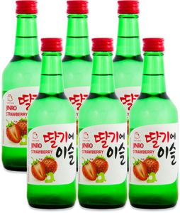 [ 6x 360ml ] HITEJINRO Soju Jinro Strawberry / Soju mit Erdbeergeschmack Alc. 13% vol.