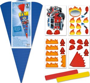 URSUS Schultüten-Bastelset Easy Line "Feuerwehr", 6-eckig