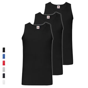 3er Pack Fruit of the Loom Valueweight Athletic Vest, Farbe:schwarz, Größe:2XL