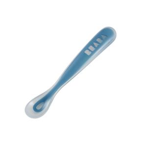 Beaba Ergonomischer Babyloeffel aus Silikon 1. Altersstufe - windisches blau; 913381