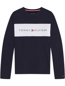 Tommy Hilfiger Herren Lounge Flag Langarm T-Shirt, Blau S