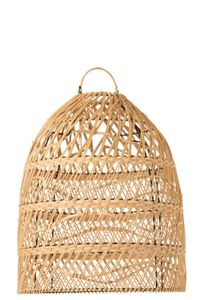 Rattan Lampenschirm "Wellen" Natürliche Eleganz trifft auf modernes Design in Naturell, Schwarz oder Weiß – Naturell