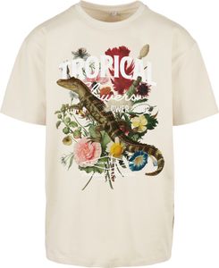 MisterTee MT1842  Tropical Oversize Tee, Größe:L, Farbe:Sand