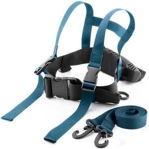 MidGard SKI Sicherheitsgurt für Kinder Ziehgurt Skigurt Lernhilfe Skitrainer Pferdeleine Blau