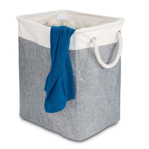 Wäschekorb aus Leinen 65 L Wäschesammler Wäschebox Wäschetruhe & Spielzeugsack