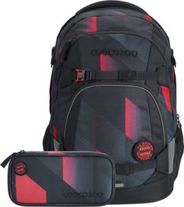 coocazoo Schulrucksack-Set MATE „FC Bayern", schwarz-rot, inkl. Mäppchen