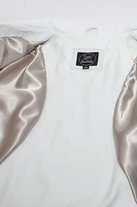 Kožená bunda pre mužov v bielej farbe