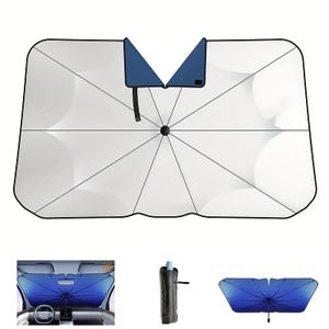Skladacia slnečná clona (proti UV žiareniu a teplu) na čelné sklo pre SUV, nákladné a osobné vozidlá (140*79 cm)