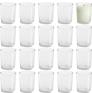 Belle Vous Teelichthalter Glas Transparent Kerzenhalter Glas Set (72Stk) – 5 x 6,5 cm Kerzenständer Glas Kristall – Teelichthalter Set für Hochzeit,