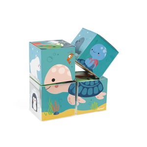 Janod - Bade-Würfel für das Baby 4 Stück - Kleinkindspielzeug - Handhabung - Ab 10 Monaten, J04713
