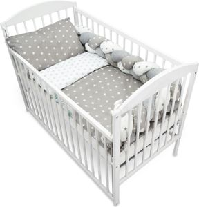 Baby Bettwäsche 100 x 135 cm Bettdecke und Kissen - Set Kinderbettwäsche aus Baumwolle Kinderdecke 100x135 Kissen 60x40 und Deko-Element 200cm Sterne