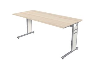 Form 4 Schreibtisch, manuell höheneinstellbar, Ahorn, Größe Tischplatte:160 x 80 cm