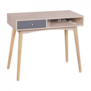 KADIMA DESIGN Retro Schreibtisch Schublade Computertisch Sonoma/Grau Konsolentisch