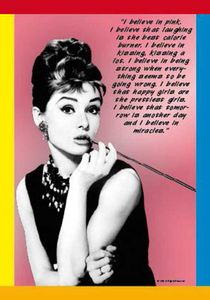 Audrey Hepburn - Quotes - Classic Film - Poster Druck - Größe 61x91,5 cm