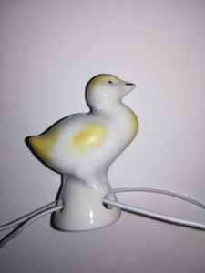 Porzellan Tropfenfänger Gans, handbemalt für Kaffee- oder Teekannen, Ente Küken Figur
